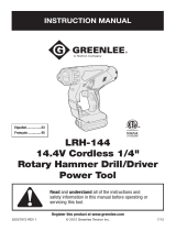 Greenlee LRH-144 14.4V Cordless 1/4" Rotary Hammer Drill Manual de usuario