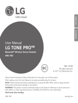 LG HBS-780-WH Manual de usuario
