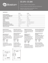 Boston Acoustics Speaker CS 275 Manual de usuario