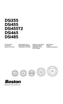 Boston Acoustics Speaker DSi255 Manual de usuario
