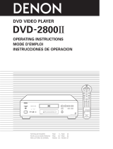 Denon DVD Player DVD-2800II Manual de usuario