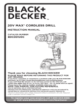 Black & Decker Black + Decker BDCDD120C-2 20V Max Cordless  Manual de usuario
