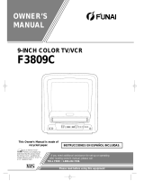 Funai TV VCR Combo F3809C Manual de usuario