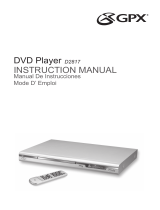 GPX DVD Player D2817 Manual de usuario