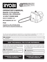 Ryobi Chainsaw P542 Manual de usuario
