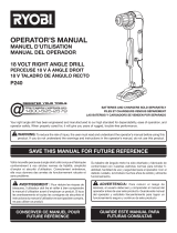 Ryobi Cordless Drill P240 Manual de usuario