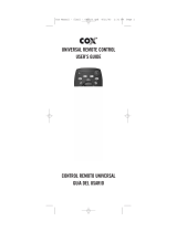COX Cox Universal Remote Control Manual de usuario