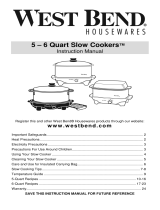West Bend Electric Pressure Cooker Cookers Manual de usuario