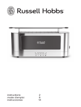 Russell Hobbs TRL9300GYR 2-Slice Stainless Steel Long Toaster | Silver Glass Accent Guía del usuario
