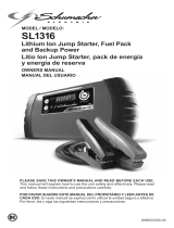 Schumacher SL1316 1000 Peak Amp Lithium Ion Jump Starter/ Portable Power El manual del propietario