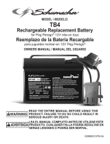 Schumacher TB4 12V 12 Ah Rechargeable Replacement Battery El manual del propietario