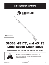 Greenlee 38568 / 43177 / 43178 Long Reach Chain Saws Manual de usuario
