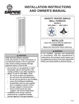 Empire Heating Systems Gravity Wall Furnace (GWT25/35W) El manual del propietario