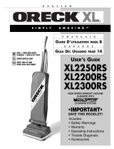 Oreck XL2300RS Manual de usuario