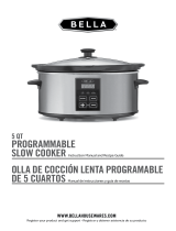 Bella 5QT Programmable Slow Cooker, Stainless Steel El manual del propietario