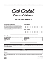 Cub Cadet RT 45 Rear-Tine Garden Tiller Manual de usuario
