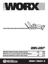 Worx Power Share 20 V Cordless Hedge Trimmer El manual del propietario