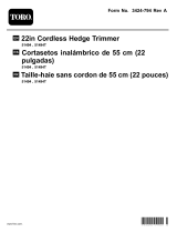 Toro 22in Cordless Hedge Trimmer Manual de usuario