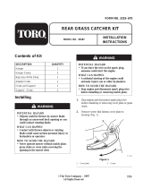 Toro Rear Grass Catcher Manual de usuario