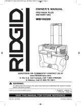 RIDGID 10 Gallon Pro Pack Plus Wet Dry Vac Manual de usuario