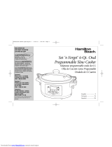 Hamilton Beach Beach Oval Programmable Slow Cooker Manual de usuario
