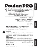Poulan Pro PPBV25 2 Cycle Gas 450 CFM 230 MPH Hanheld Leaf Blower and Home Vacuum El manual del propietario