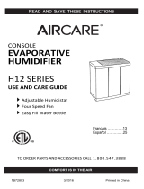 Aircare H12 300HB Manual de usuario