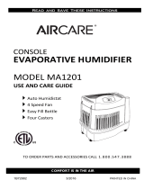 Aircare MA1201 Manual de usuario