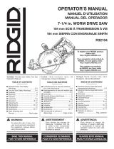 RIDGID 7 1/4" Wormdrive Saw Manual de usuario