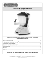 Back to Basics Cocoa Grande Manual de usuario