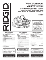 RIDGID Lijadora de banda de 3 x 18 pulg. sin escobillas de 18 V Manual de usuario