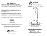 GermGuardian AC4825, AC5000 Air Cleaning System Use and Care Manual de usuario