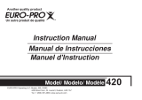 Euro-Pro 420 Manual de usuario