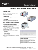 Vollrath Warmer, Cayenne®, Drop-in, Model 2000 and 2001 Manual de usuario