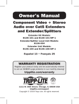 Tripp Lite Owners Manual Component Video + Stero Audio over Cat 5 Extenders and Extender/Splitters Manual de usuario