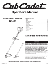 Cub Cadet BC490 Manual de usuario