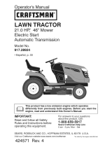 Craftsman 28924 - YT 3000 21 HP/46" Yard Tractor Instrucciones de operación