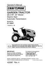 Craftsman 28947 - GT 5000 26 HP/54" Garden Tractor Manual de usuario