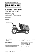 Craftsman 28928 - YT 4000 24hp 46" Yard Tractor Manual de usuario