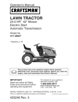 Craftsman 28927 - YT 4000 24 HP 42" Yard Tractor Manual de usuario