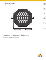 Behringer EUROLIGHT OCTAGON THEATER OT360 High-Power LED Theater Spotlight Guía de inicio rápido