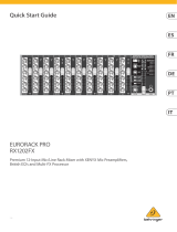Behringer RX1202FX Premium 12-Input Mic/Line Rack Mixer Guía de inicio rápido