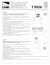 CAME T3026 El manual del propietario