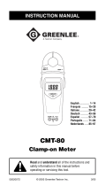 Greenlee CMT-80 Electrical Tester (Europe) Manual de usuario