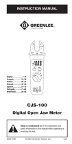 Greenlee CSJ-100 Digital Open Jaw Meter (Europe) Manual de usuario