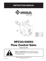 Greenlee HFC30 / 49550 Flow Control Valve - Serial FZK Manual de usuario