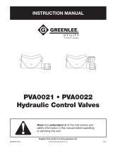 Greenlee PVA0021, PVA0022 Hydraulic Control Valves Manual de usuario
