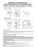 Fairchild Explosion Proof I/P Pressure Transducer Manual de usuario