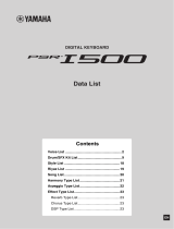 Yamaha PSR-I500 Ficha de datos