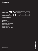 Yamaha PSR-SX900 Ficha de datos